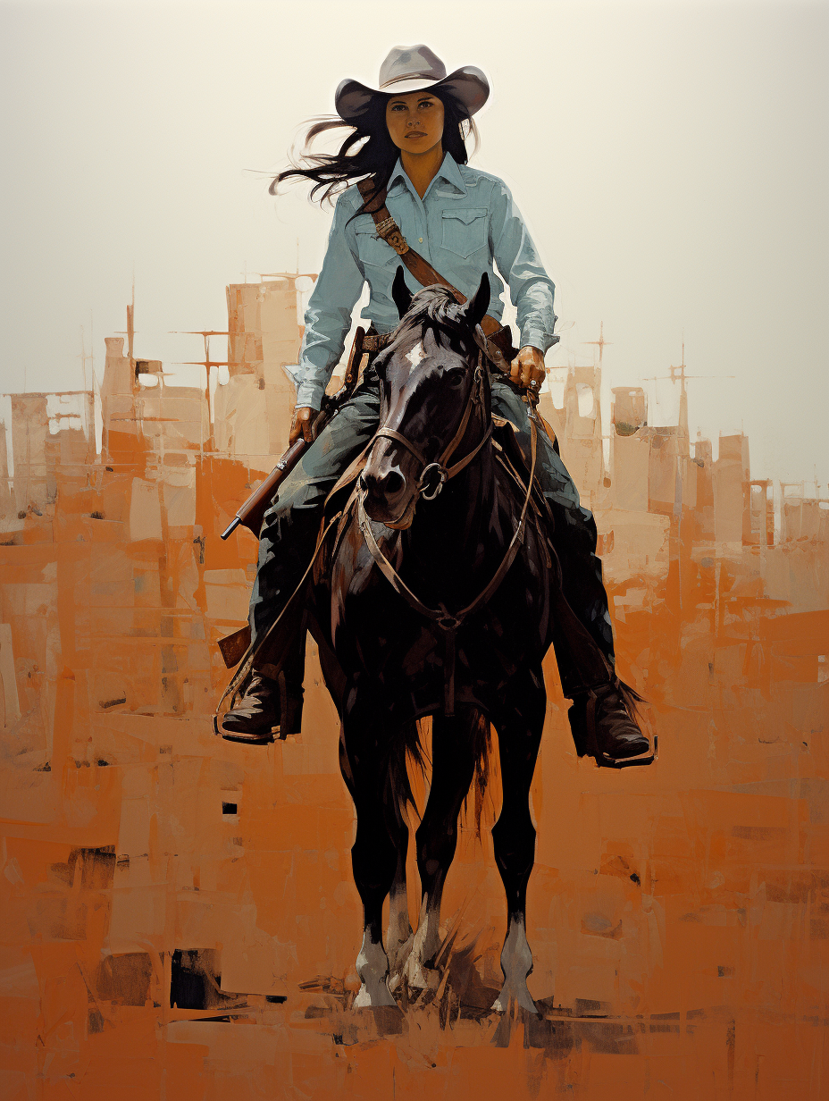 Stunning desert cowgirl artwork