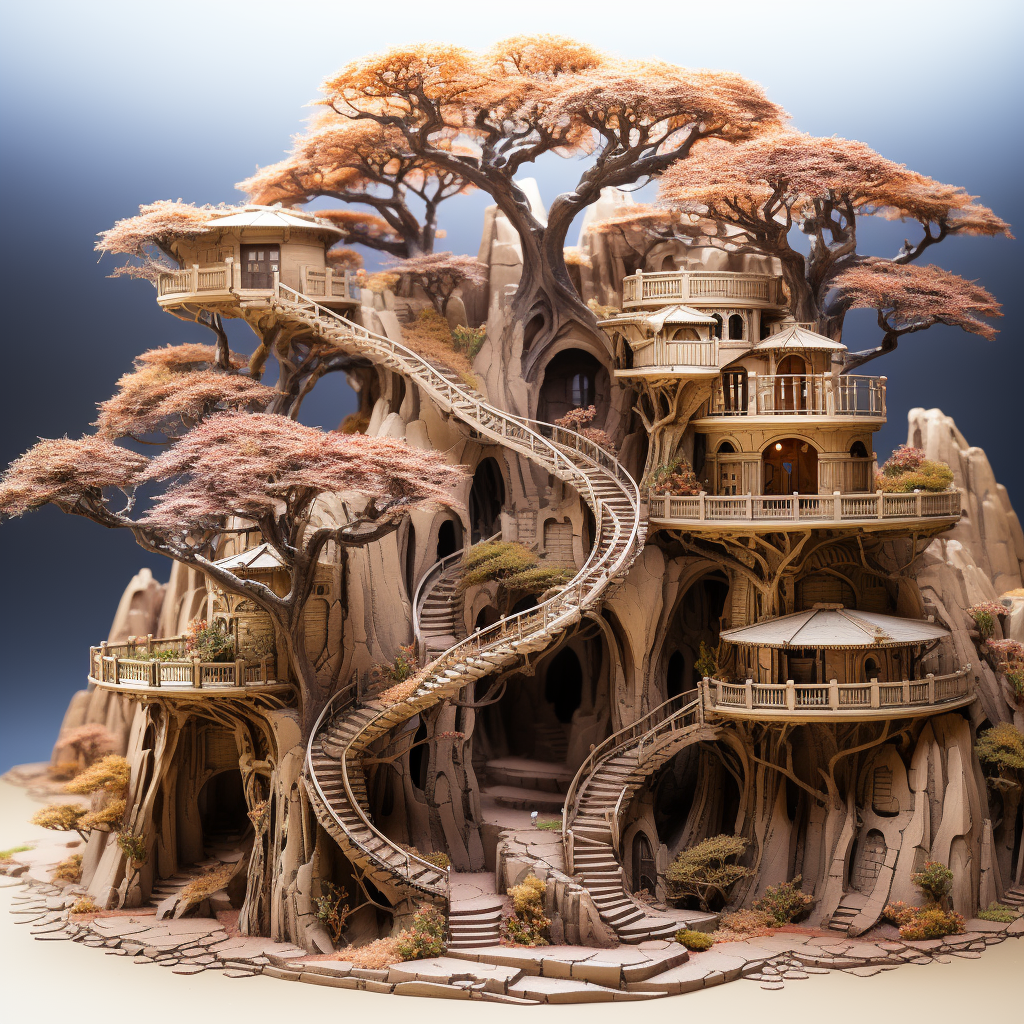 Beautiful fairy sand desert tree house