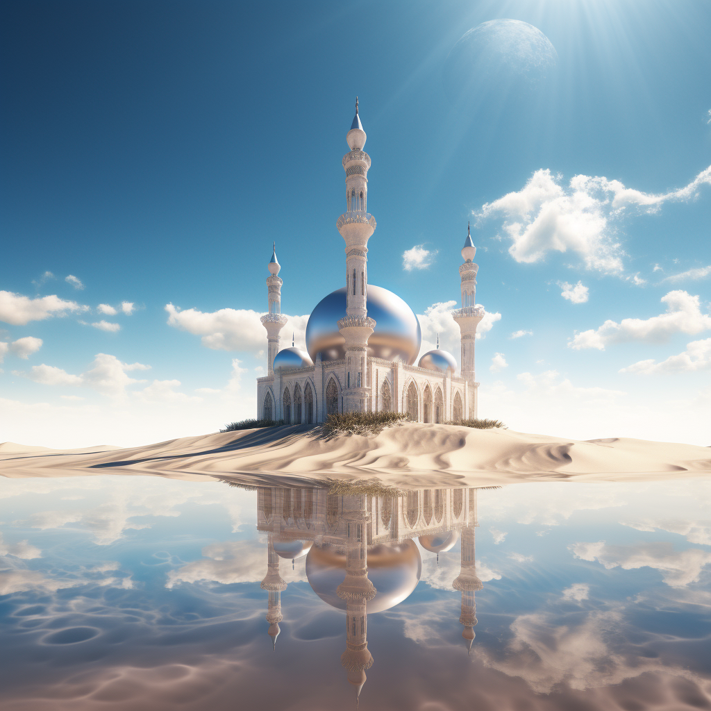 Stunning floating mosque in the desert