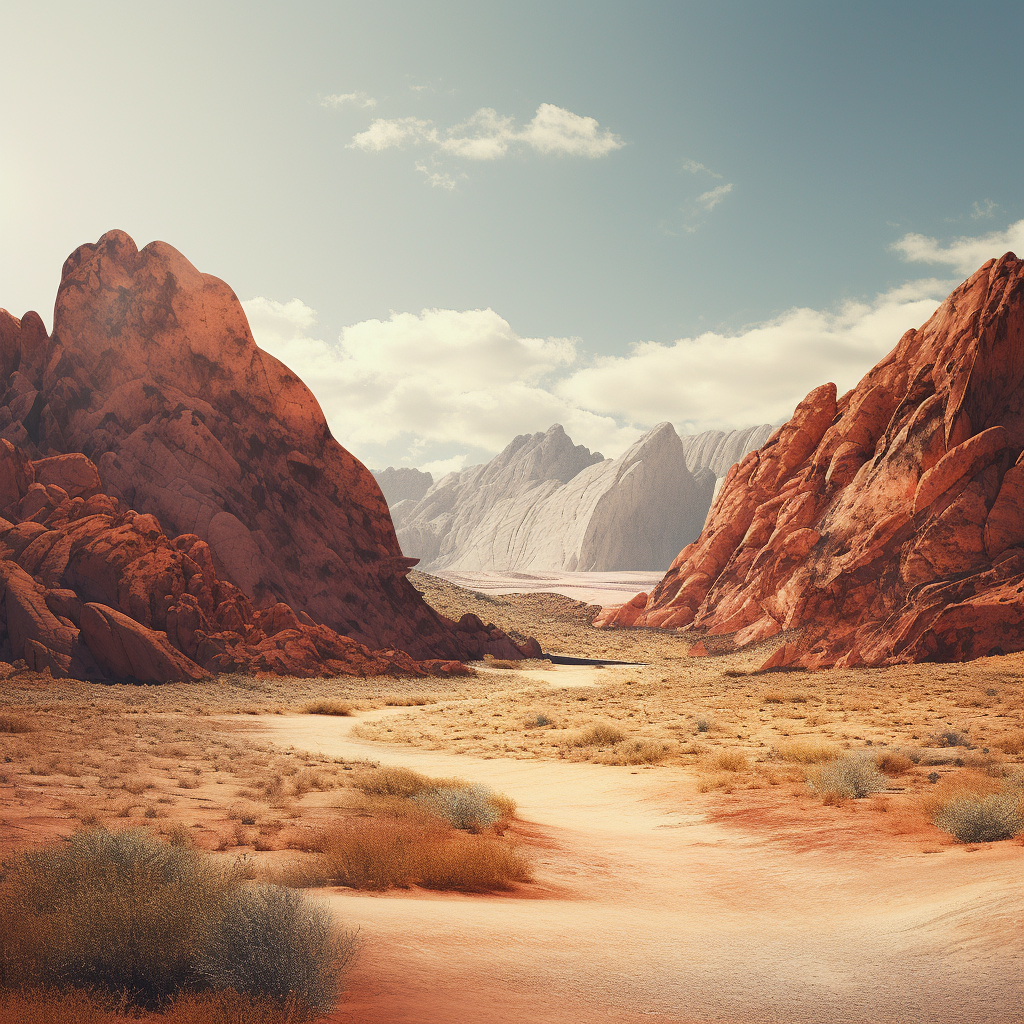 Desert landscape mountains photo