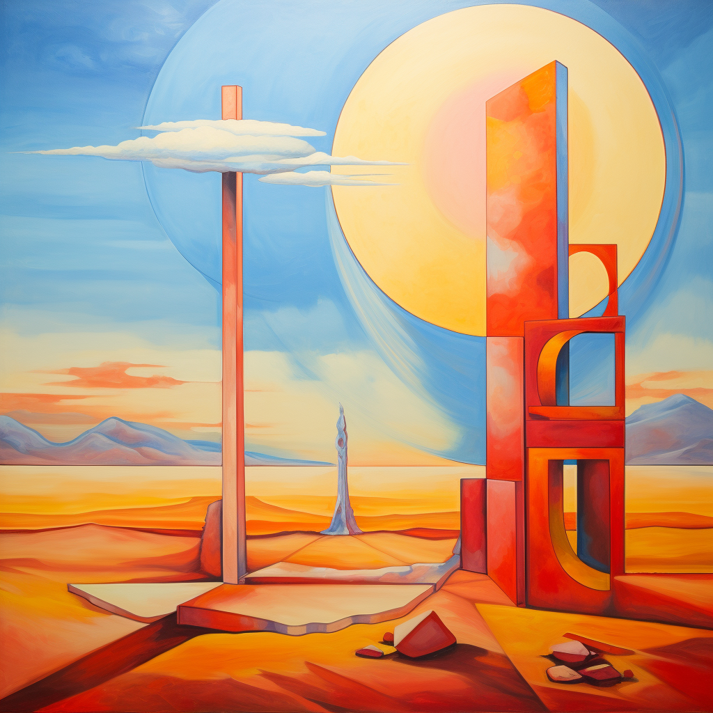 Desert lighthouse portal painting crown