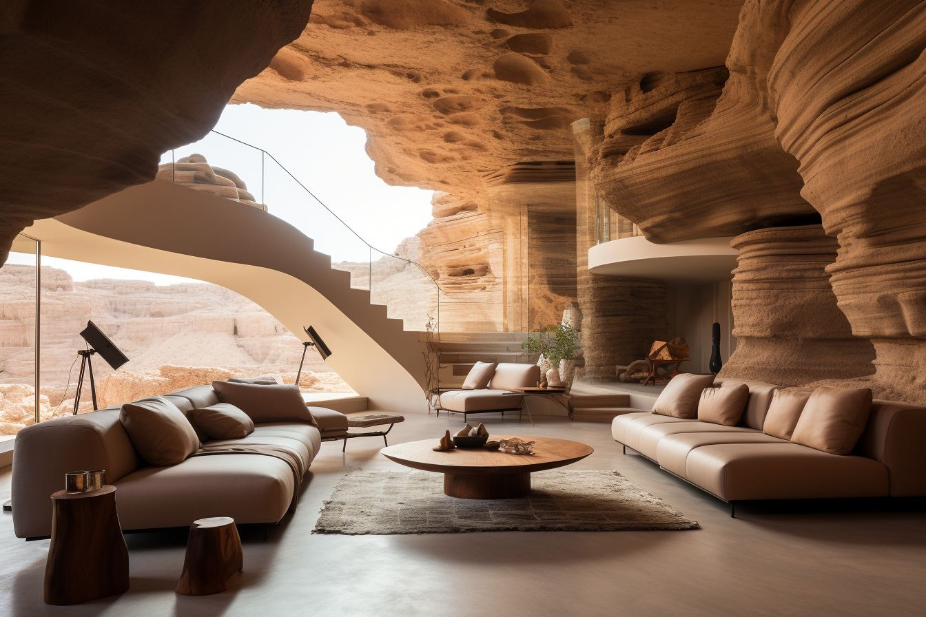 Futuristic loft with extraordinary desert view