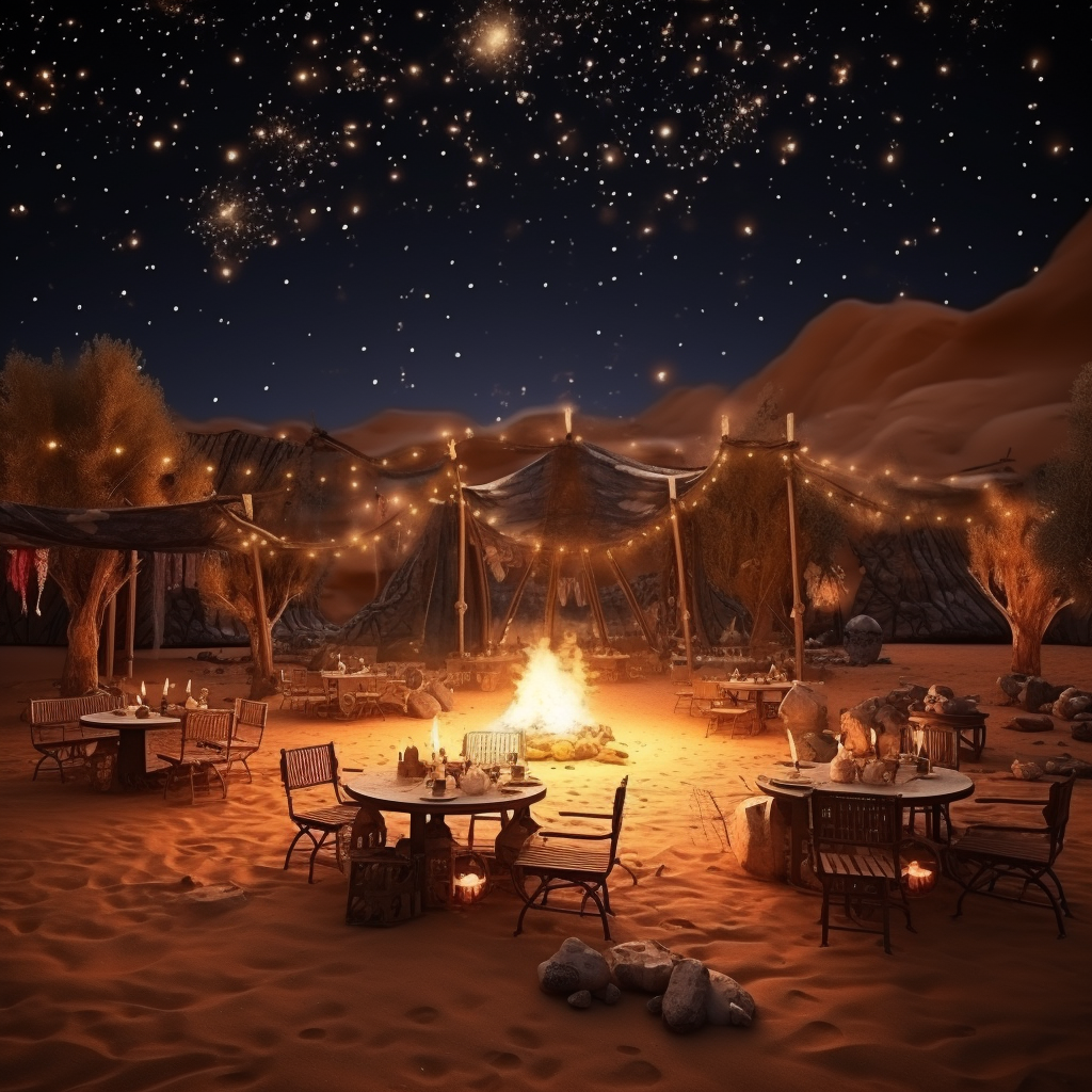 Mesmerizing Desert Night with Bonfire