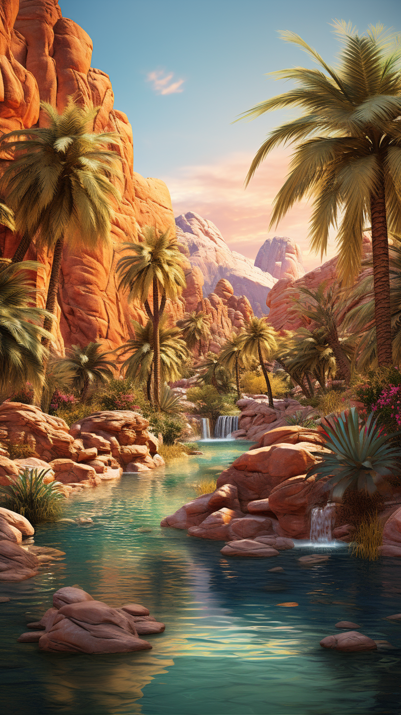 Beautiful oasis in the desert