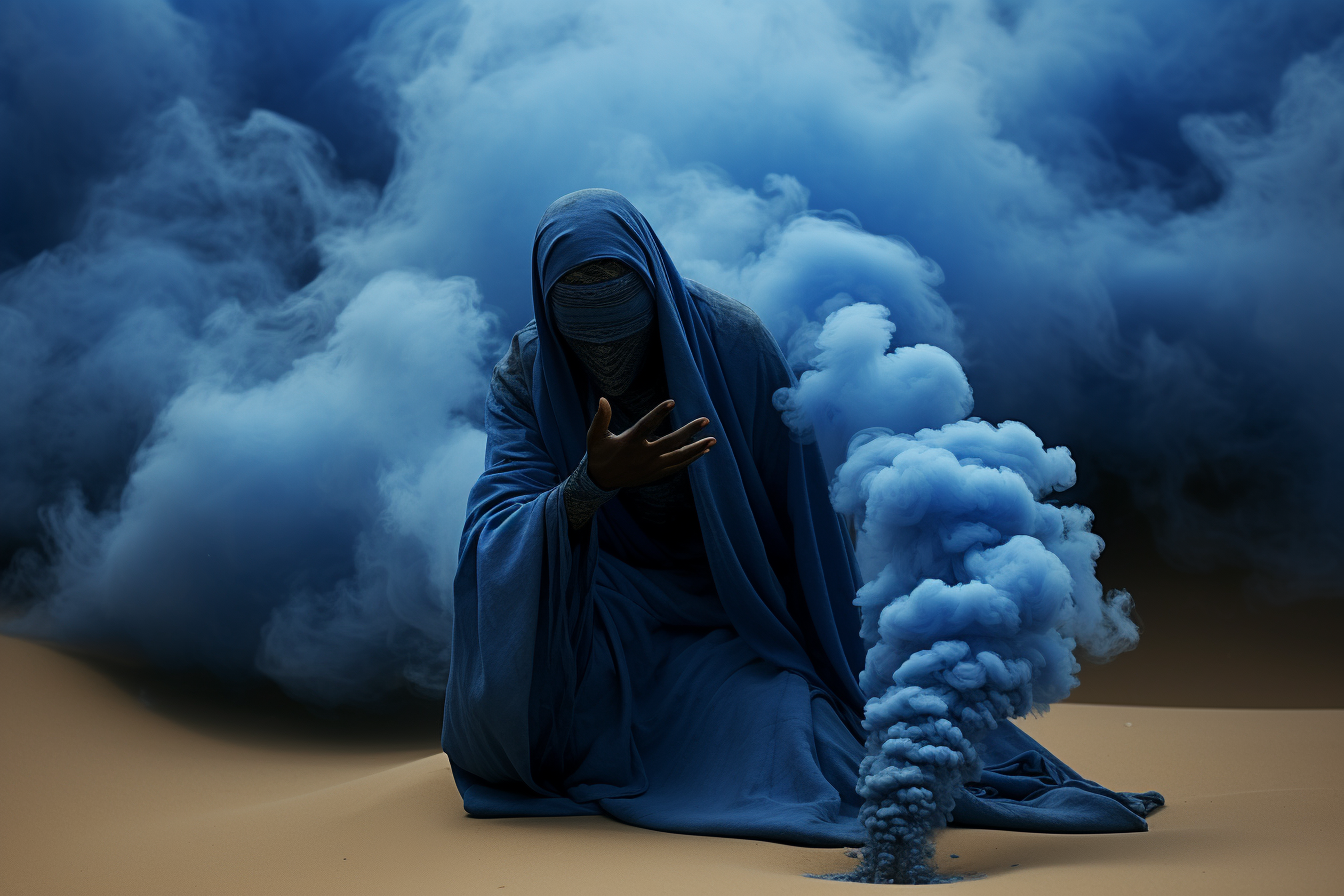 Ancient African jinn conjuring desert storm