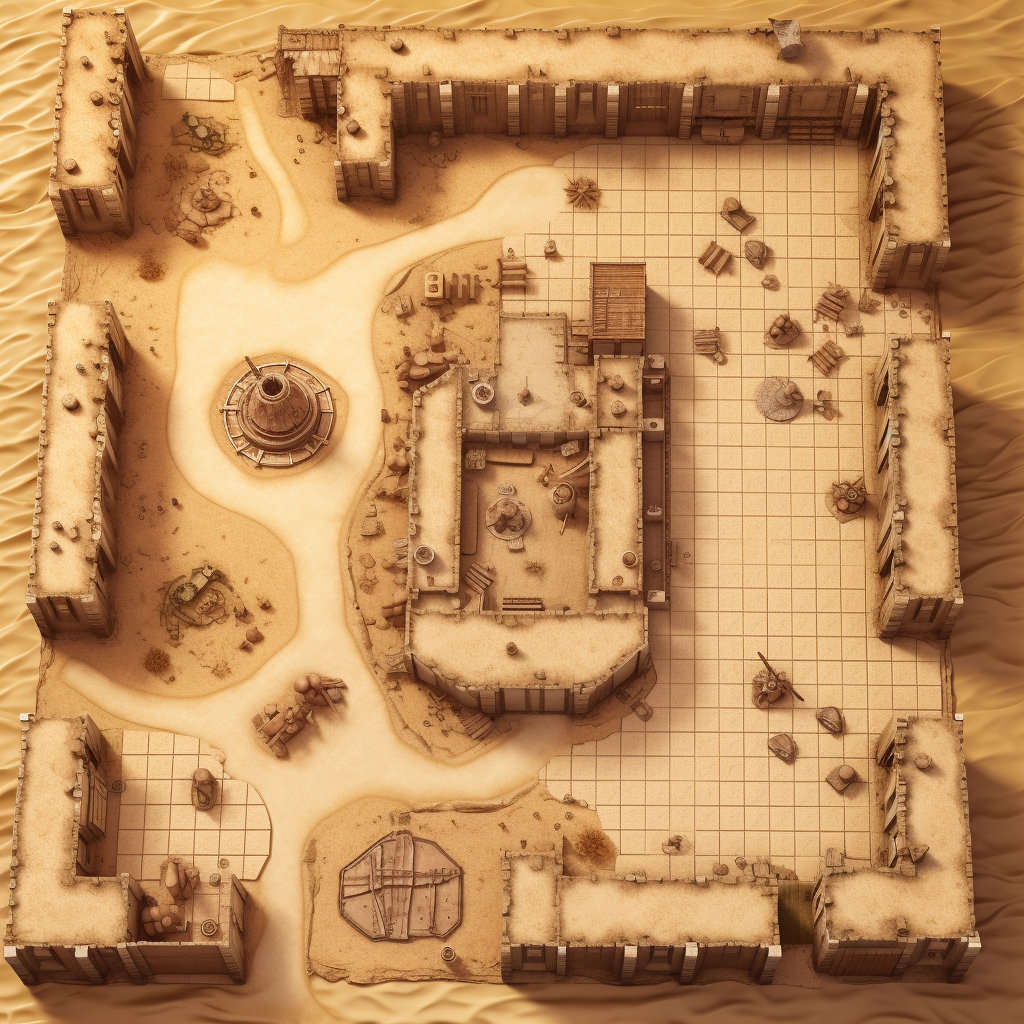 Desert tomb DnD battle map