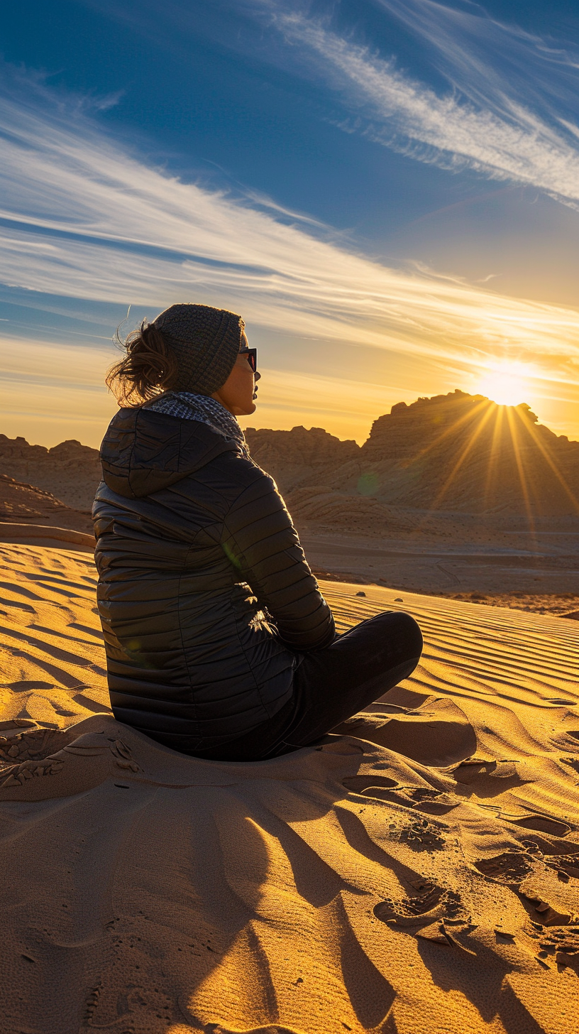 Person in Desert Wide Angle