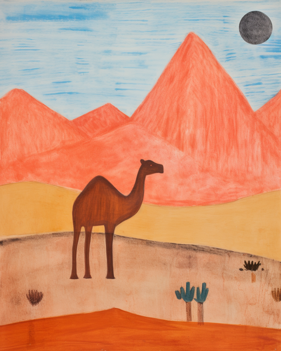 Desert Camel in Milton Avery Style