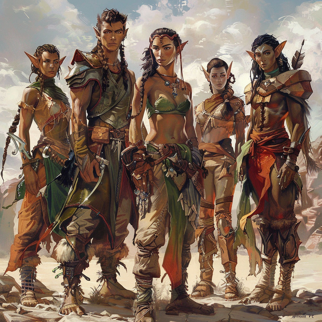 Desert Elves with Dark Tan Skin