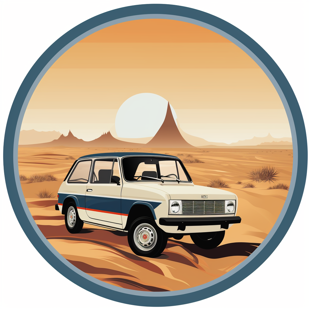 Vintage Renault 4L in desert