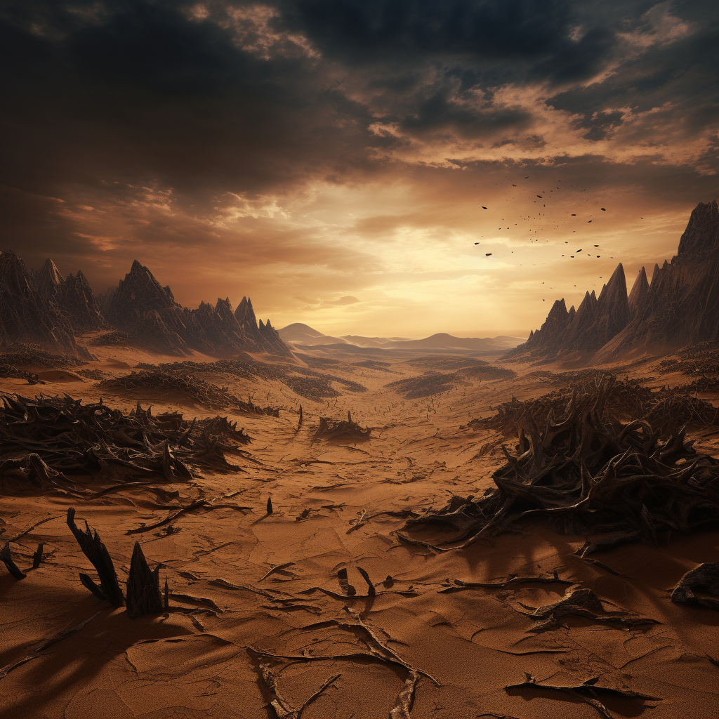 Desert Sand Surroundings Pitch Black Concept Art