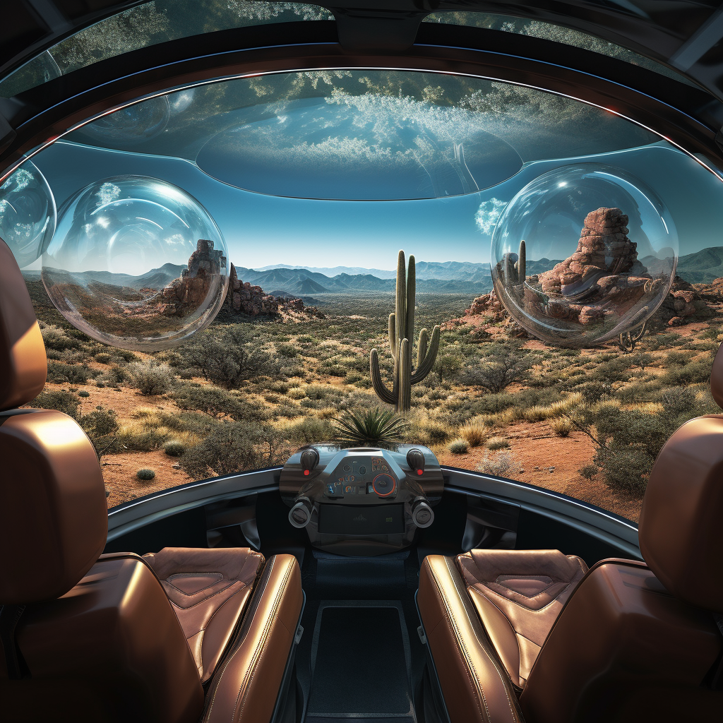 Inside UFO with Desert View