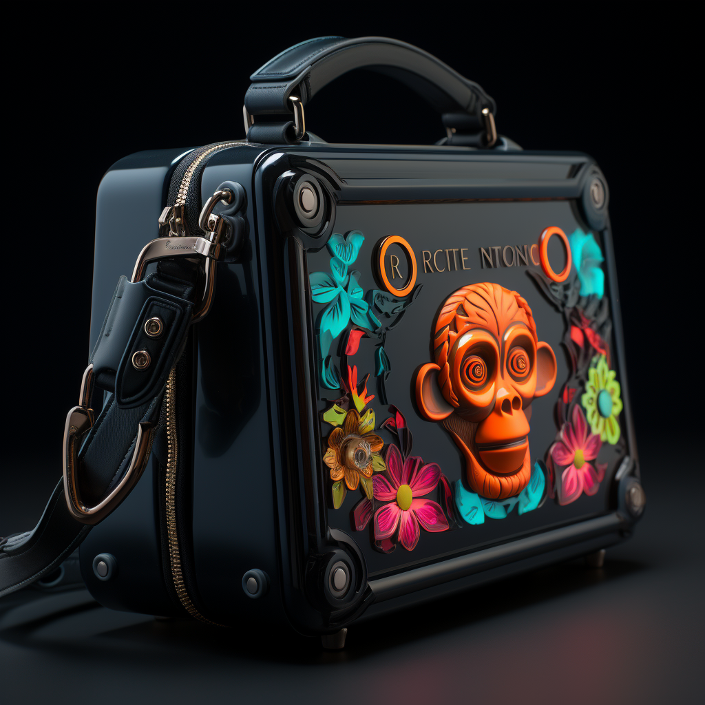 Designer bag with OLED screen NFT Monkey