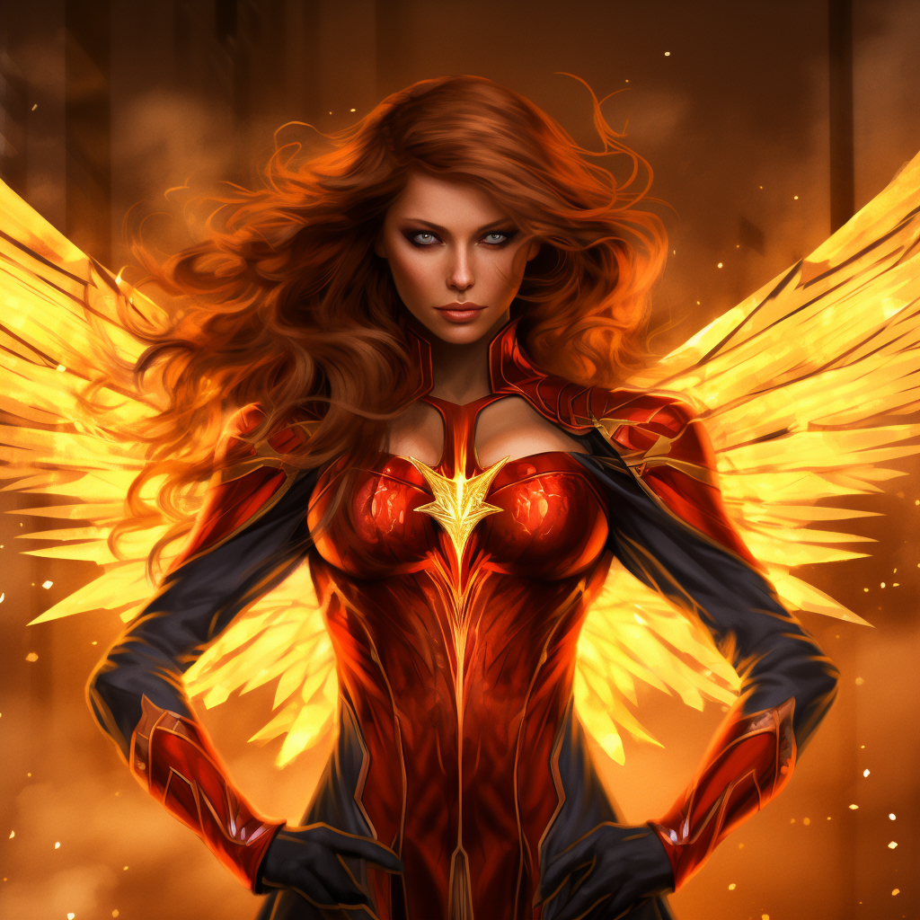 Superhero designer rising like a Phoenix