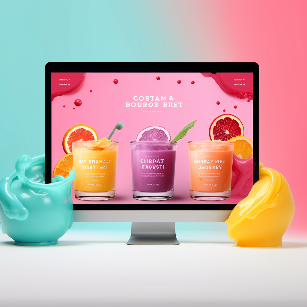 Colorful and Bubbly Dessert Fragrances Mockup