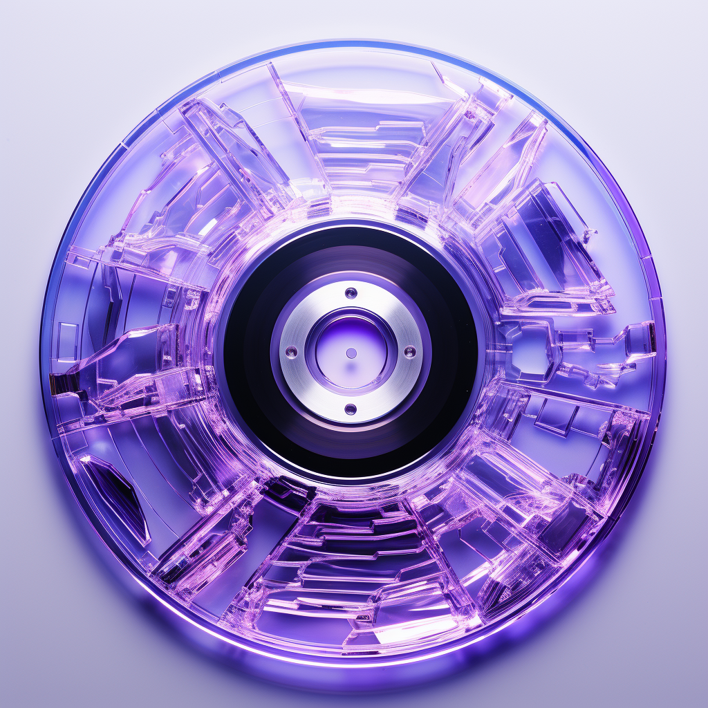 Damaged CD with Blue and Purple Elements