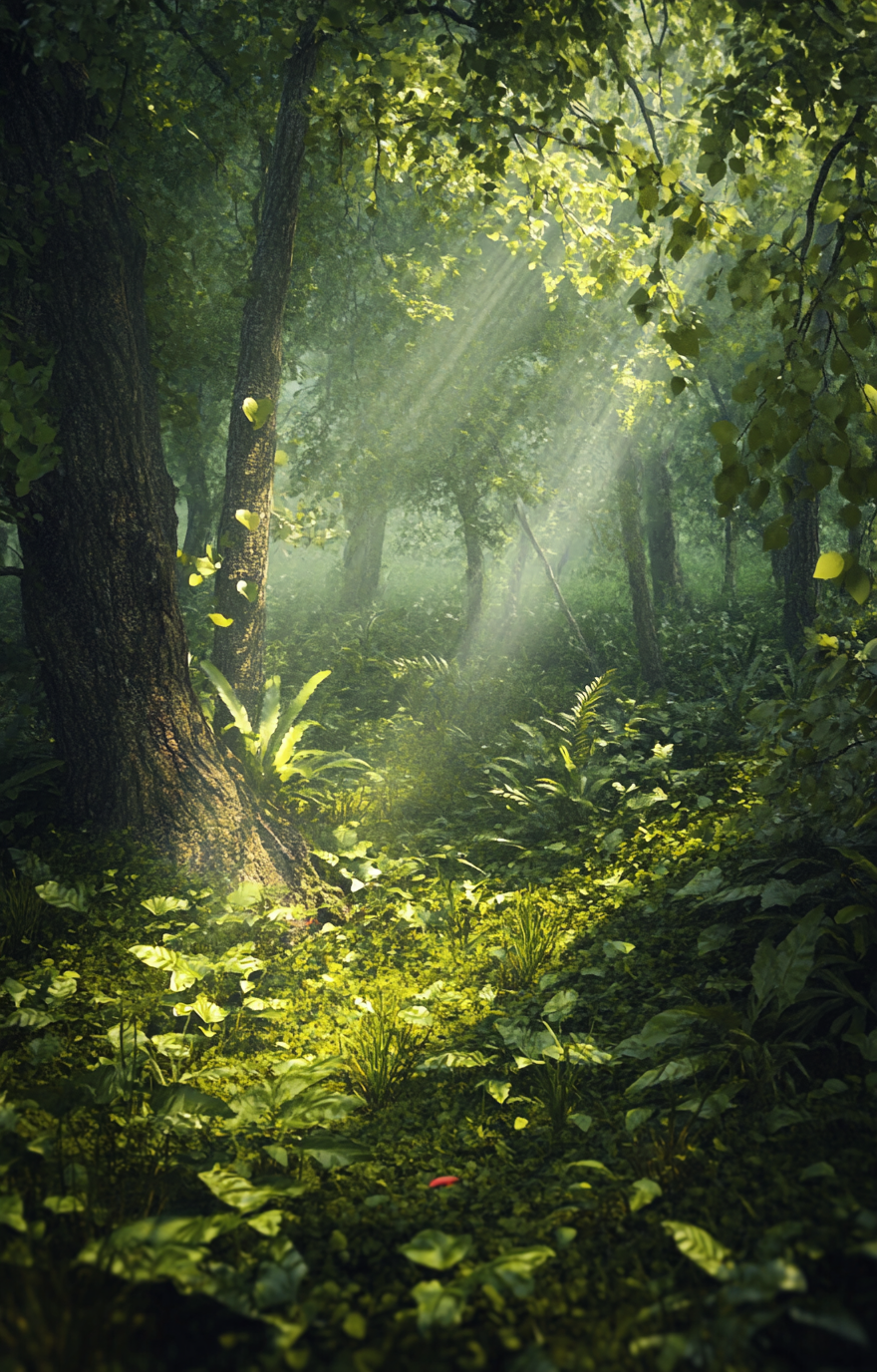 8K Forest Landscape Magical Light