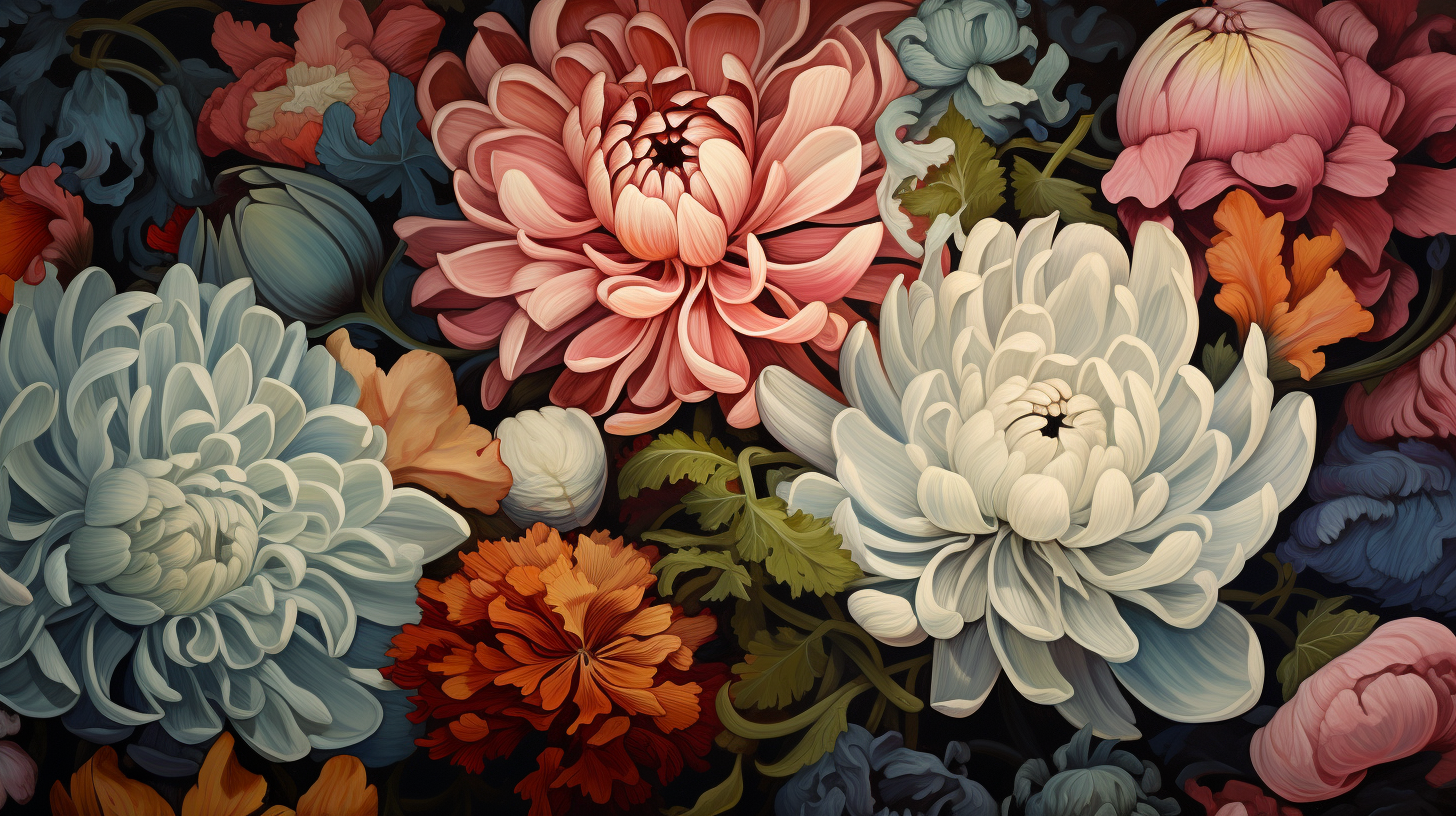 vibrant flower painting by Android Jones