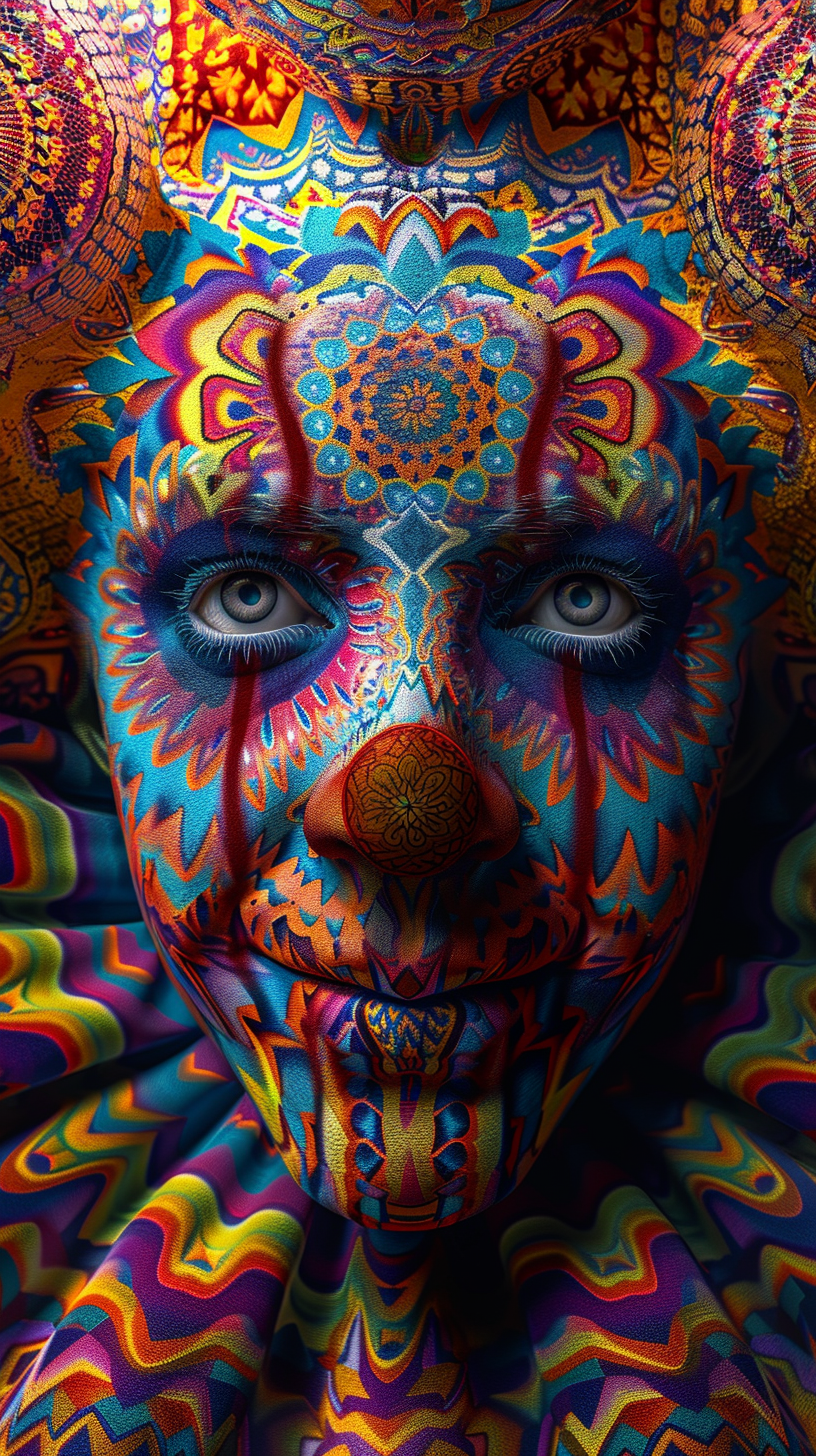 detailed clown face