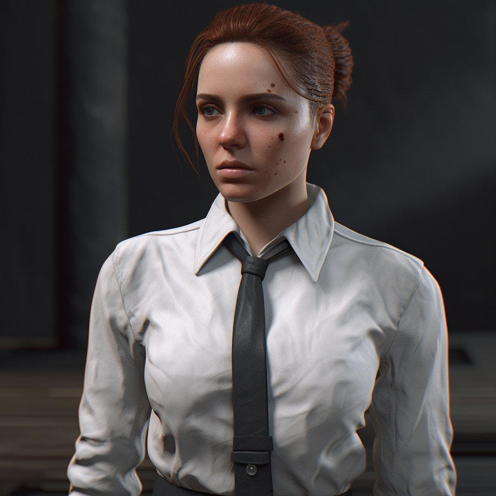 Professional woman in Anima ex Manus attire