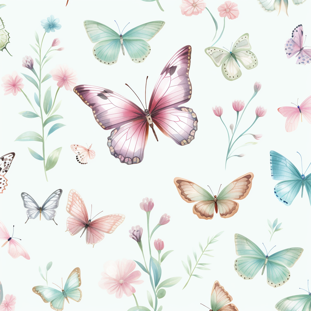 Beautiful butterflies in soft color flight