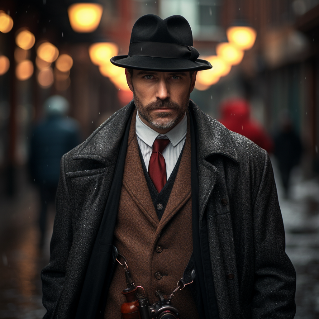 Detective Man with Serious Look