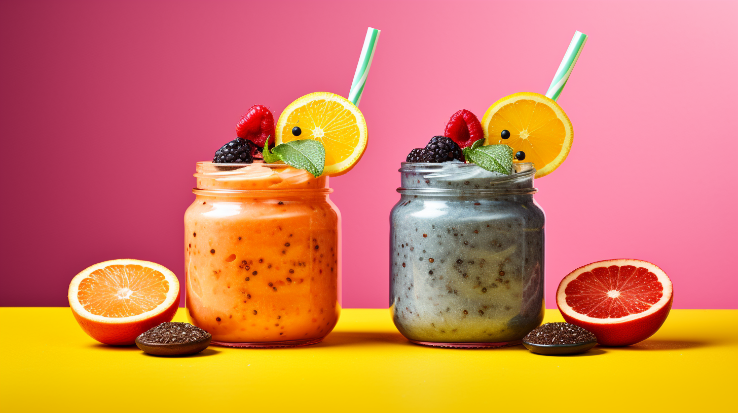 Healthy Detox Smoothie and Chia Pudding Jar