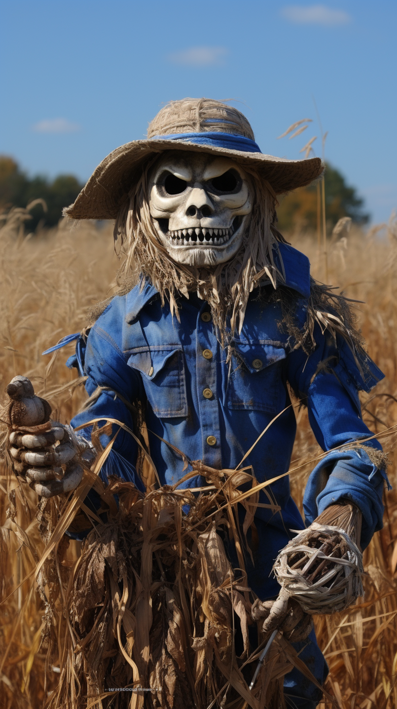 Scarecrow representing Detroit Lions team