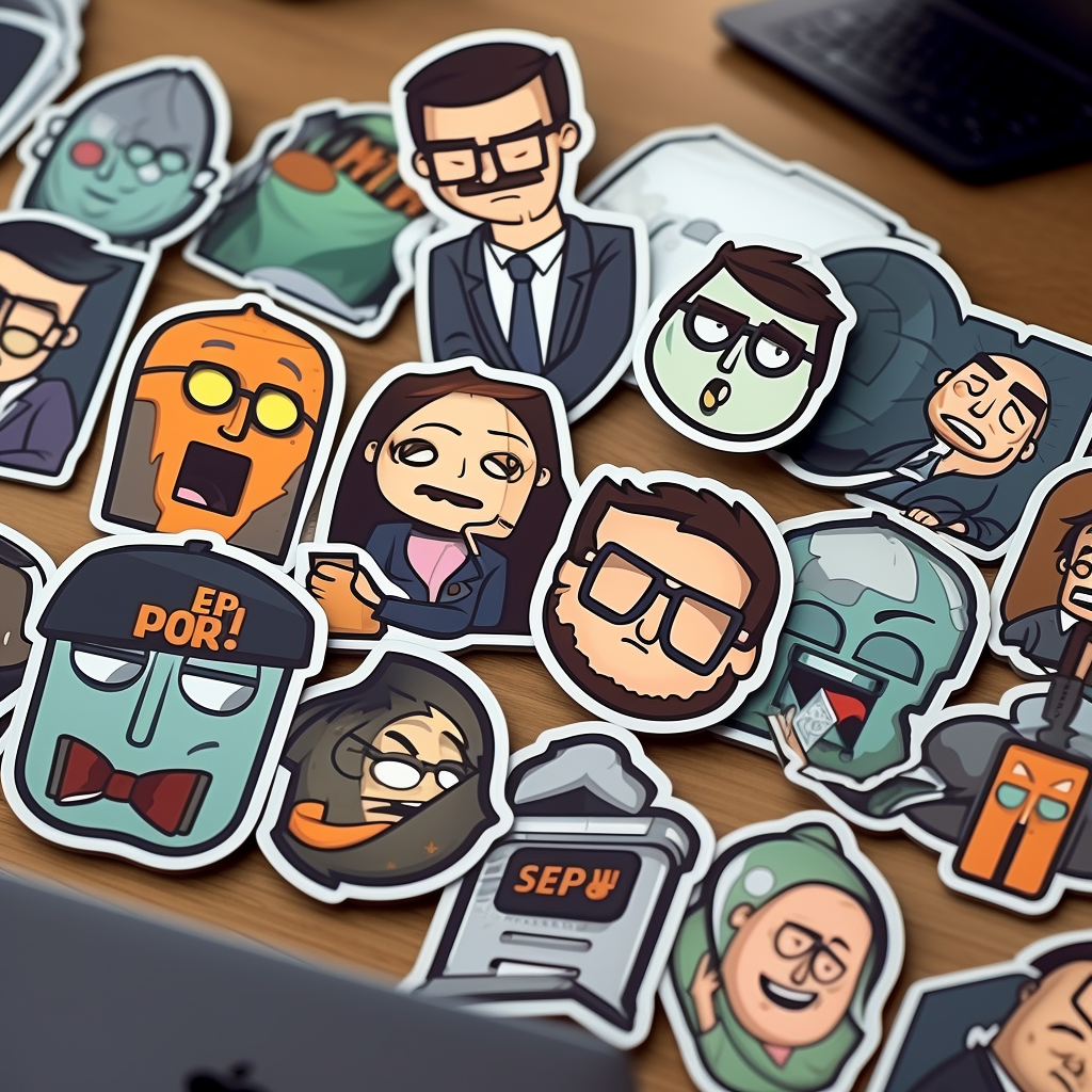 Fun stickers representing Dev Mood IT Company