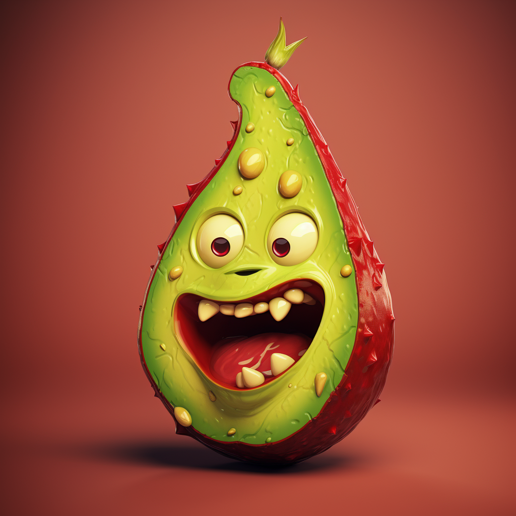 Cartoon devil avocado illustration