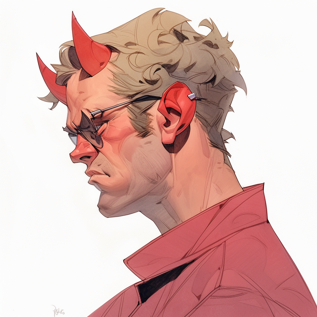 Cartoon devil James Dean sketches