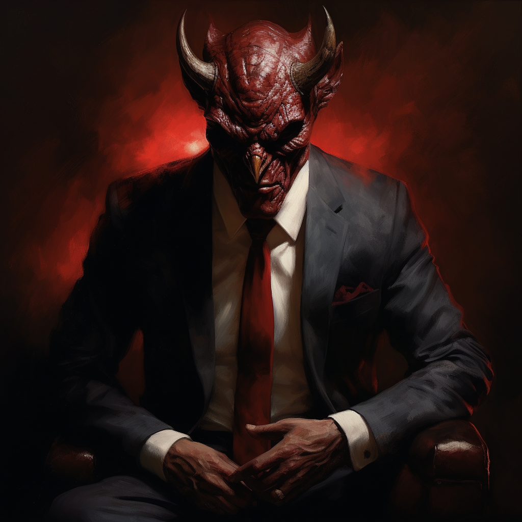 Devil in suit and tie