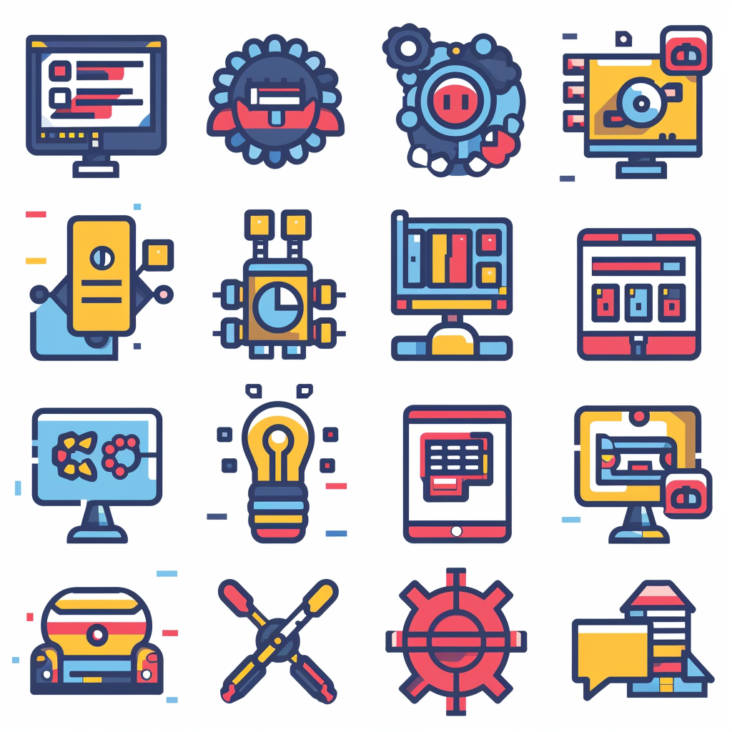 DevOps Pictogram Vector Flat Colors