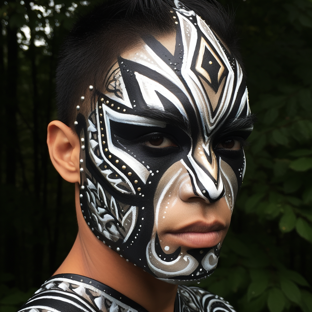 Face with Diamond Forehead Paint