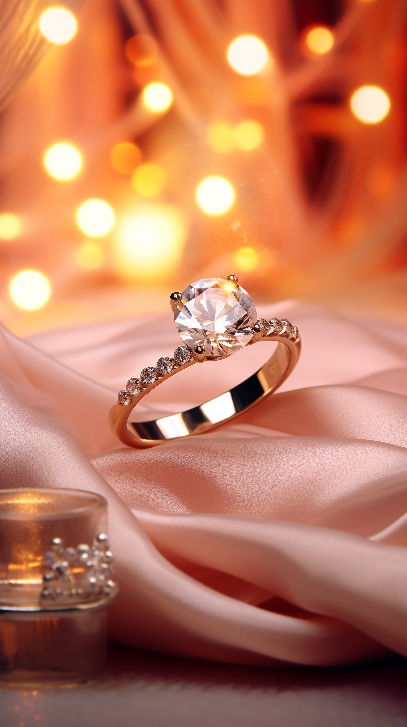 Beautiful diamond ring on living room carpet