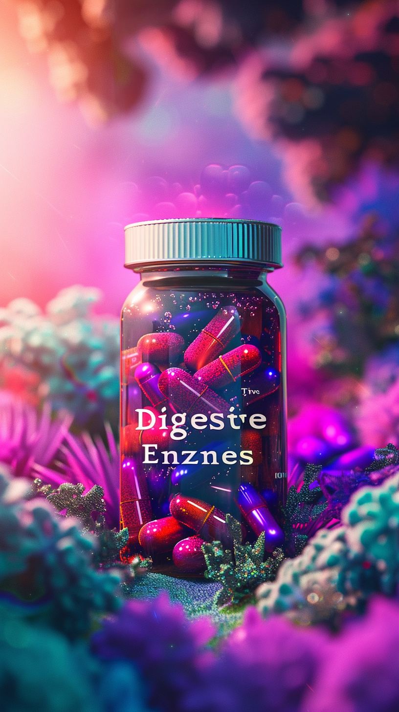 Digestive Enzymes Container in Nature