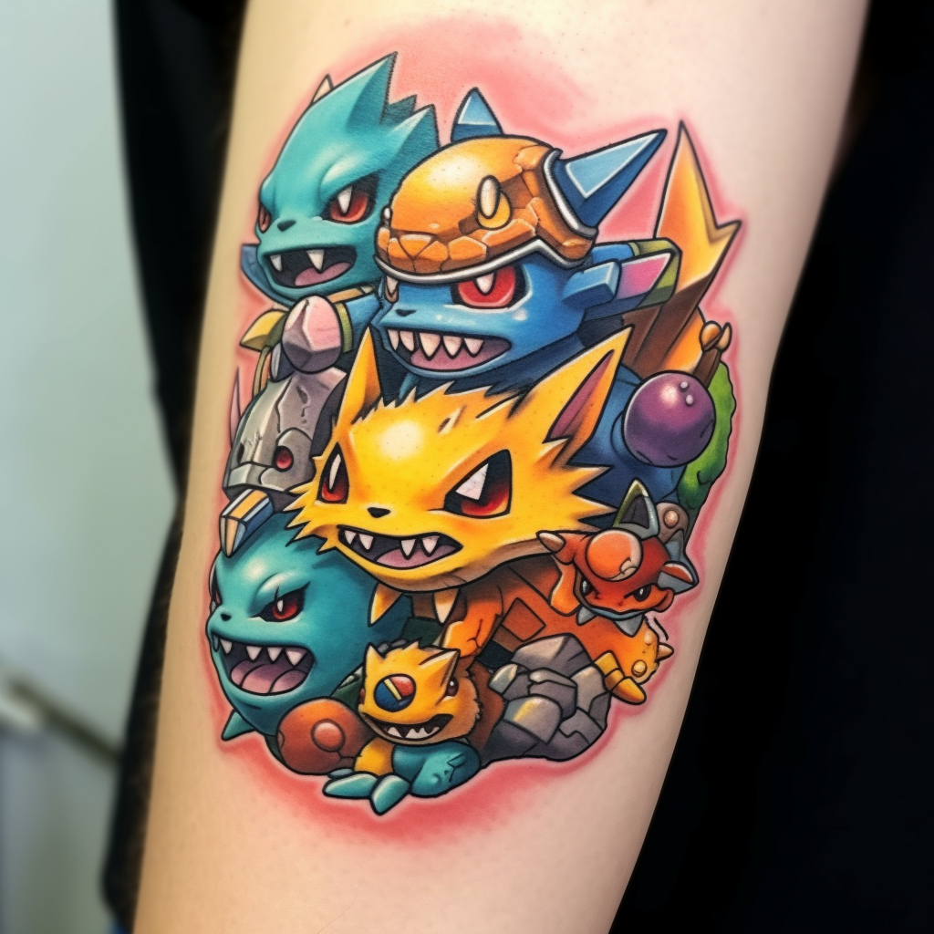 Stunning Digimon Tattoo Design