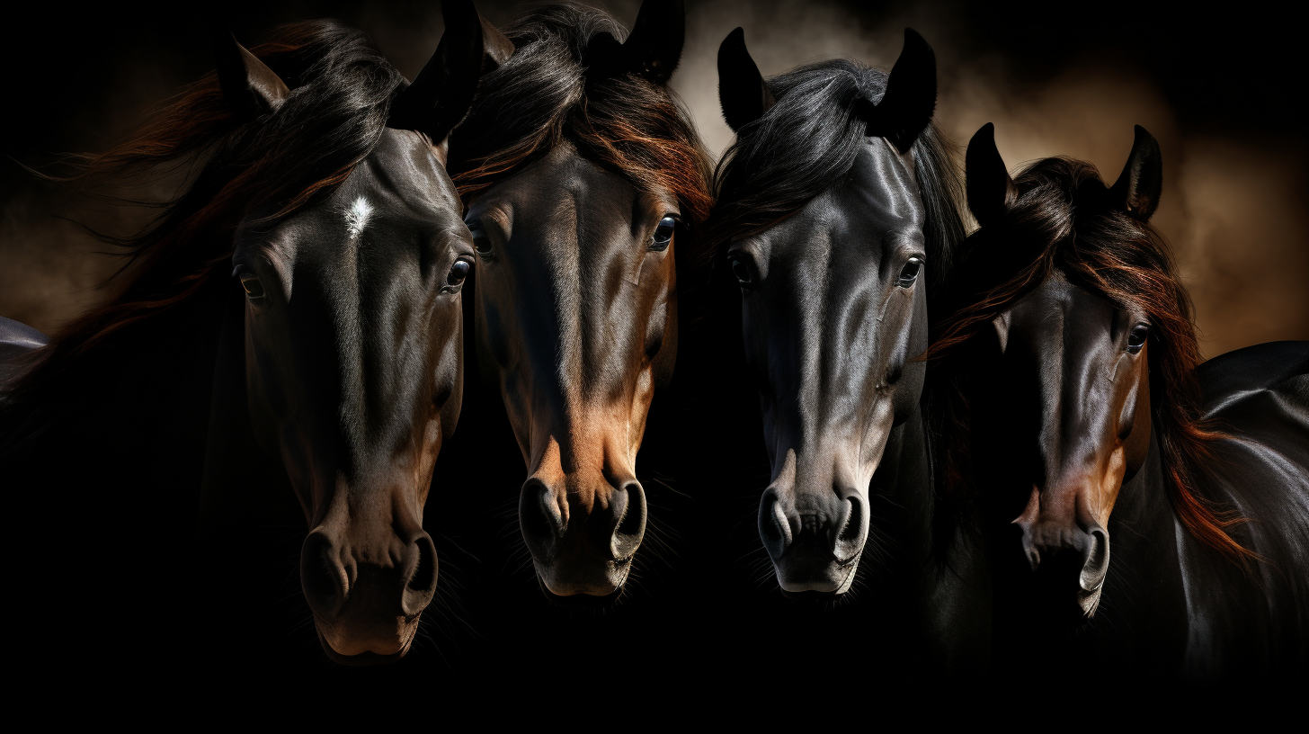 Digital Art Horses in Black