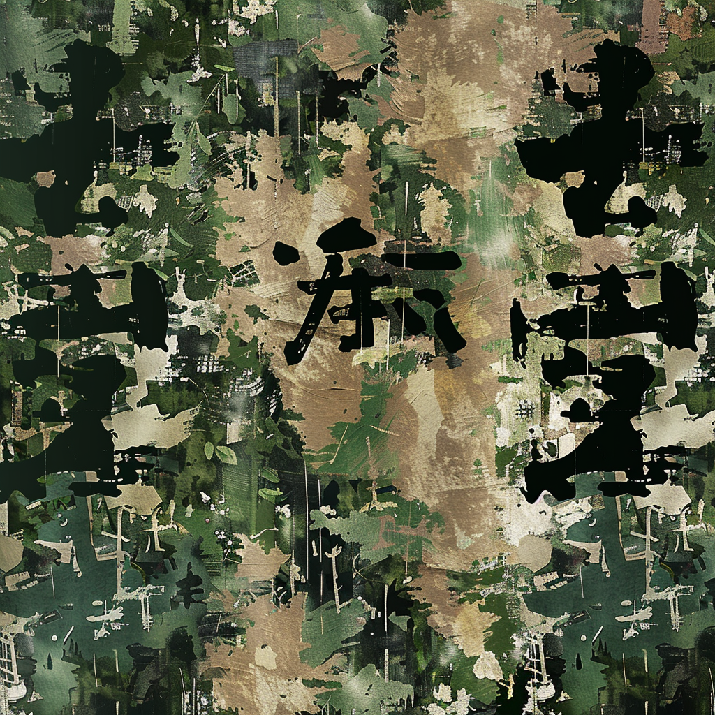 Japanese Kanji Graphic Design Camouflage