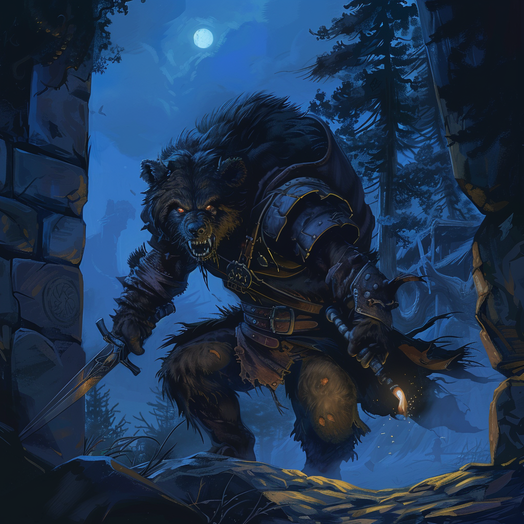 Bugbear assassin in digital D&D art