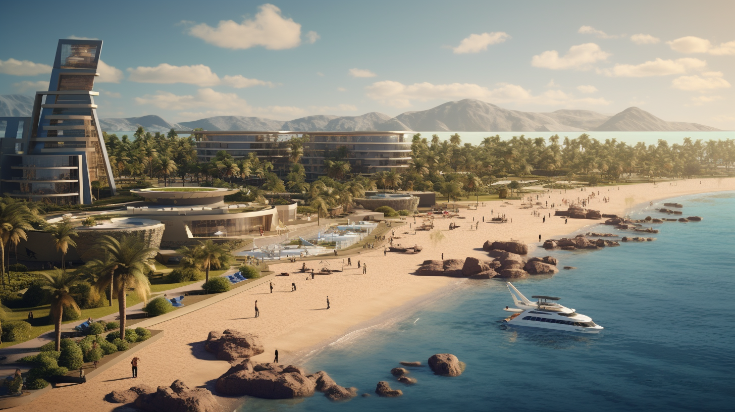 Photorealistic image of coastal development projects