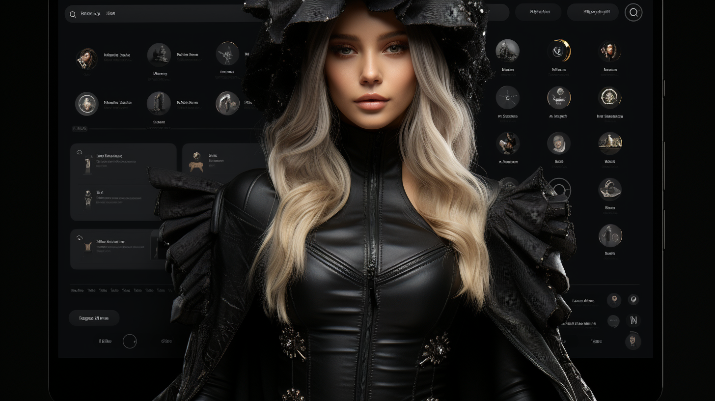 Avatars in Black Fashionable Clothes for Digital Fashion Application