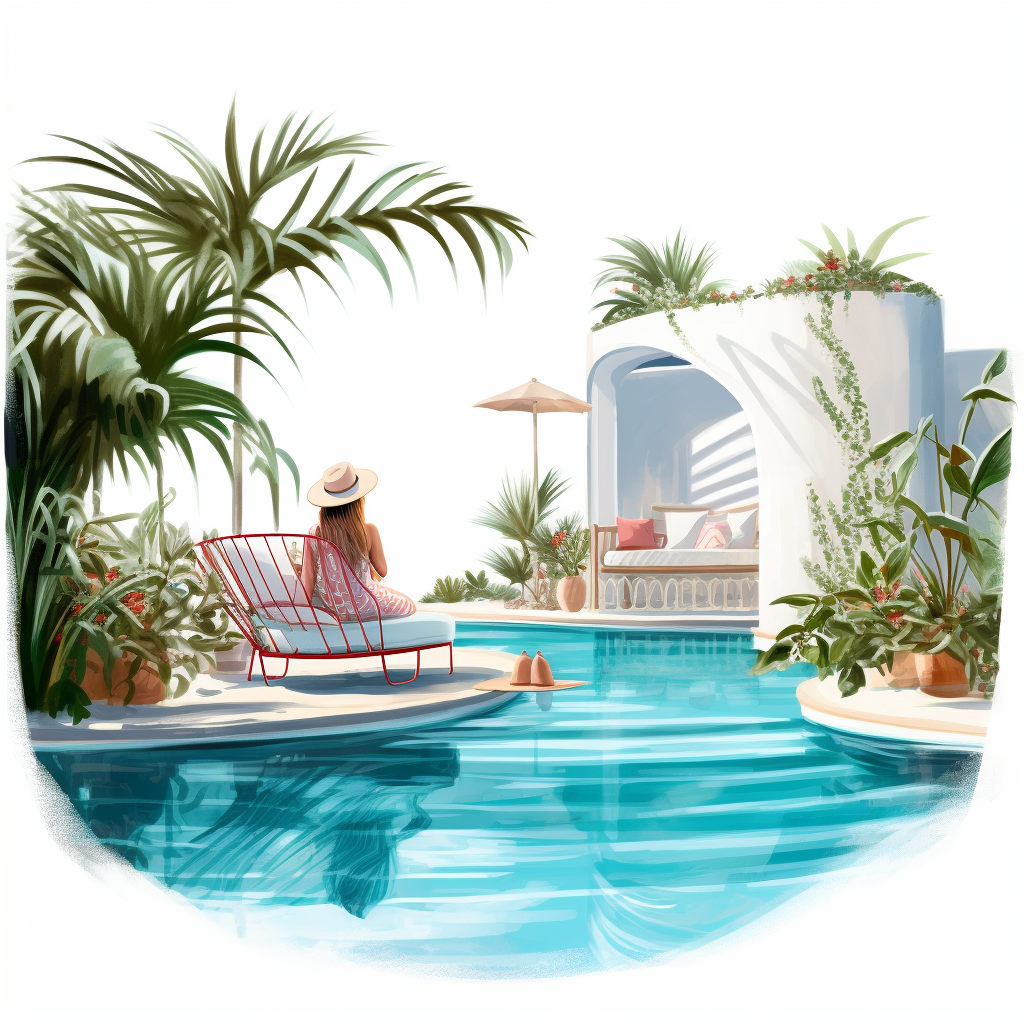 Margarita by the Pool Procreate Isolated Illustration