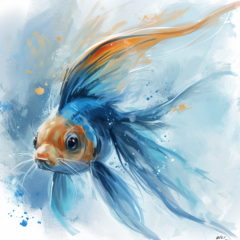 Aquatic Animals in Watercolor Style