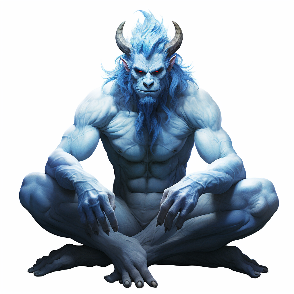 Digital Blue Oni Full Body