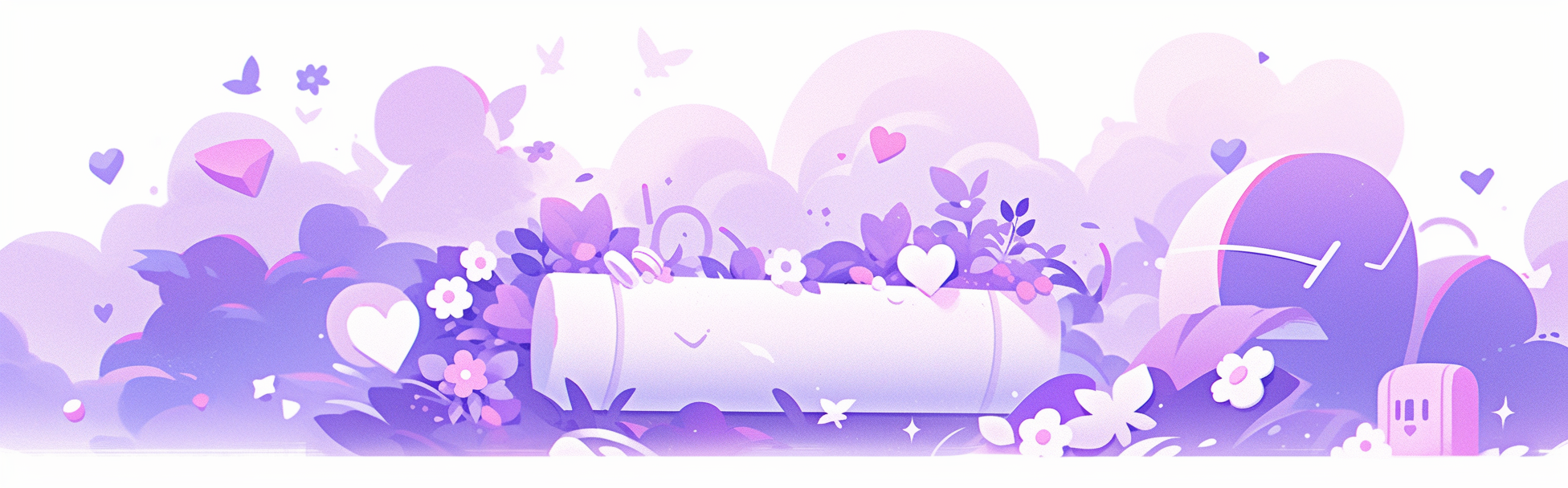 Minimalistic purple and white LinkedIn banner