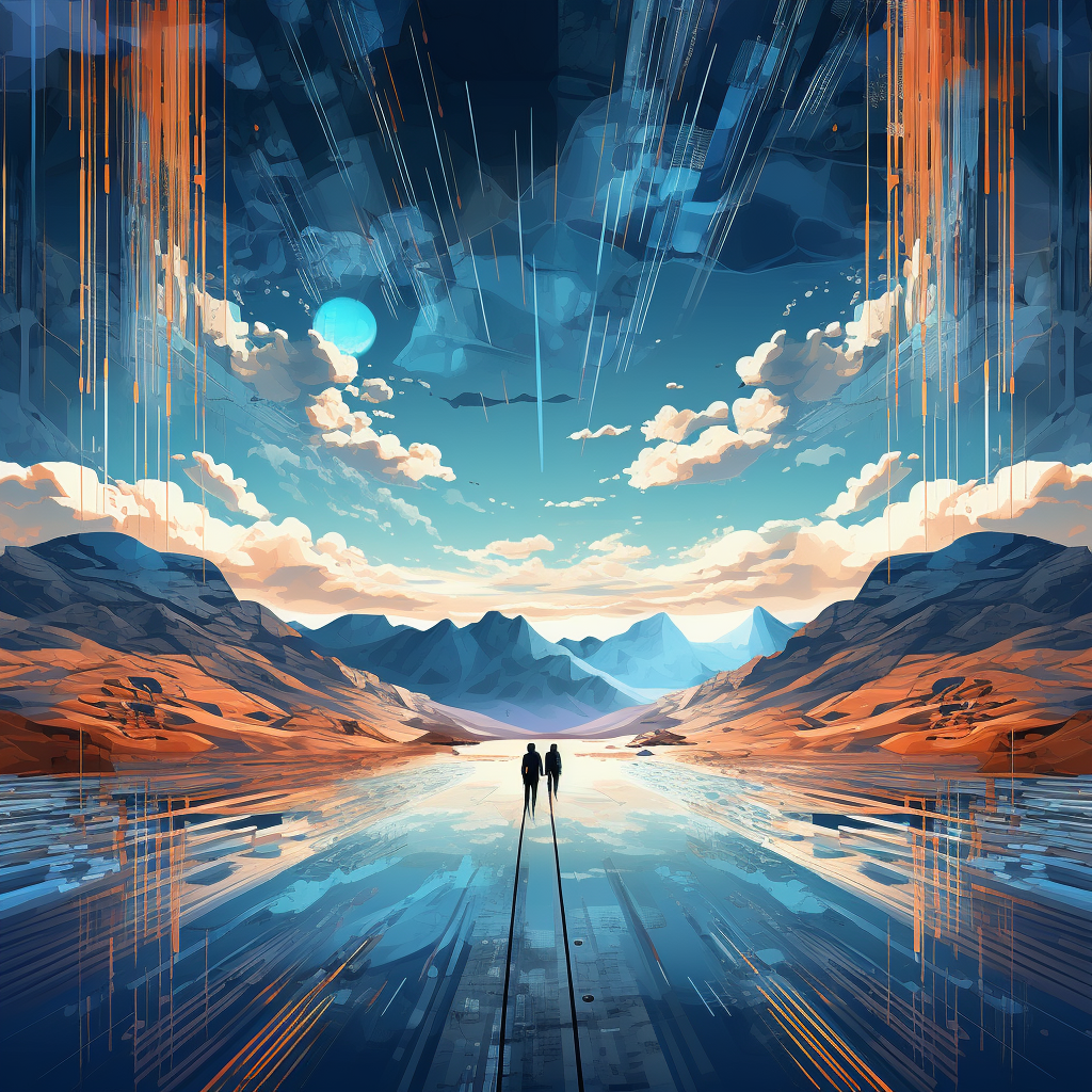 Captivating digital network landscape artwork