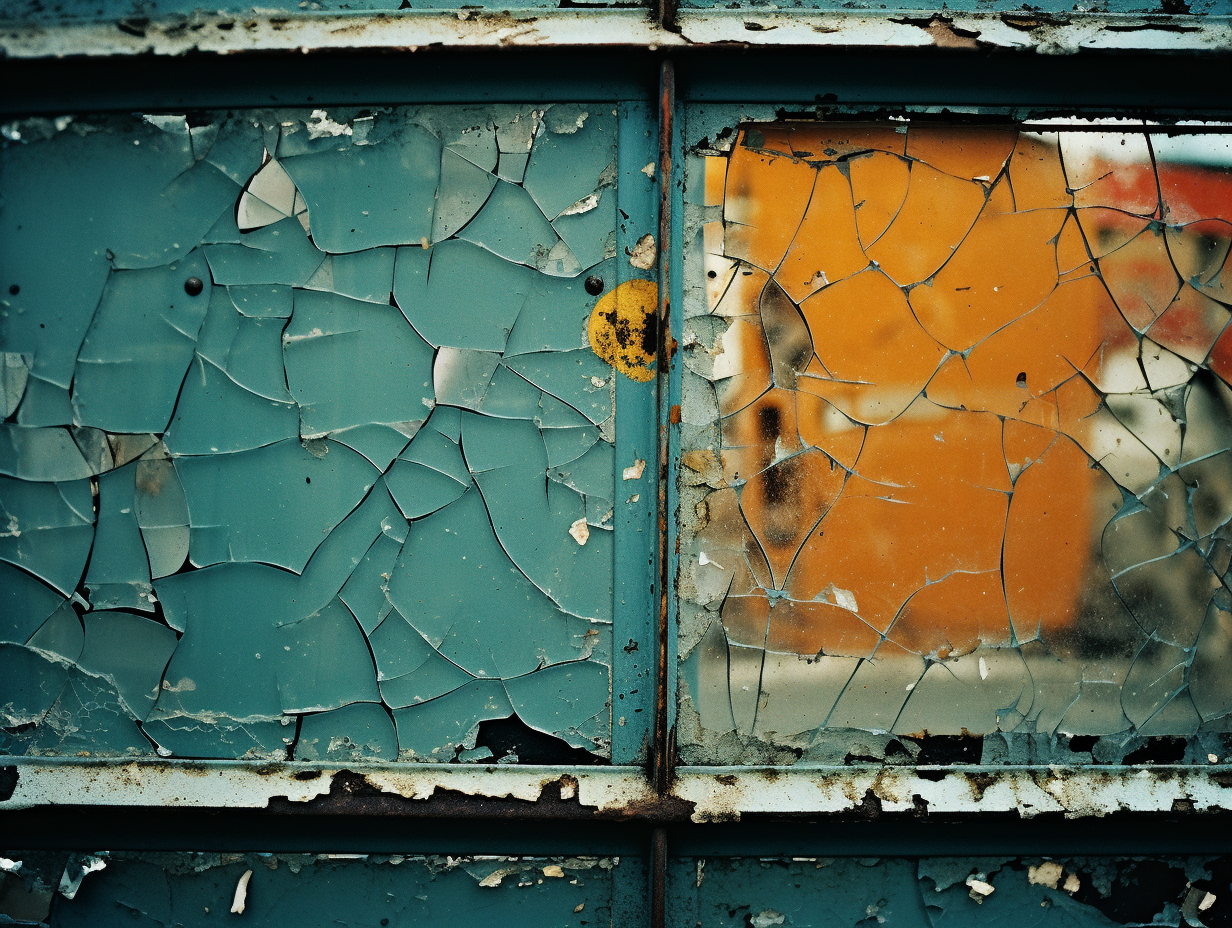 Dilapidated screen door with forced entry