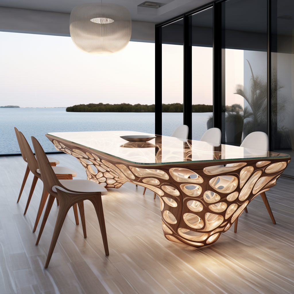 Stylish dining table inspired by the sea