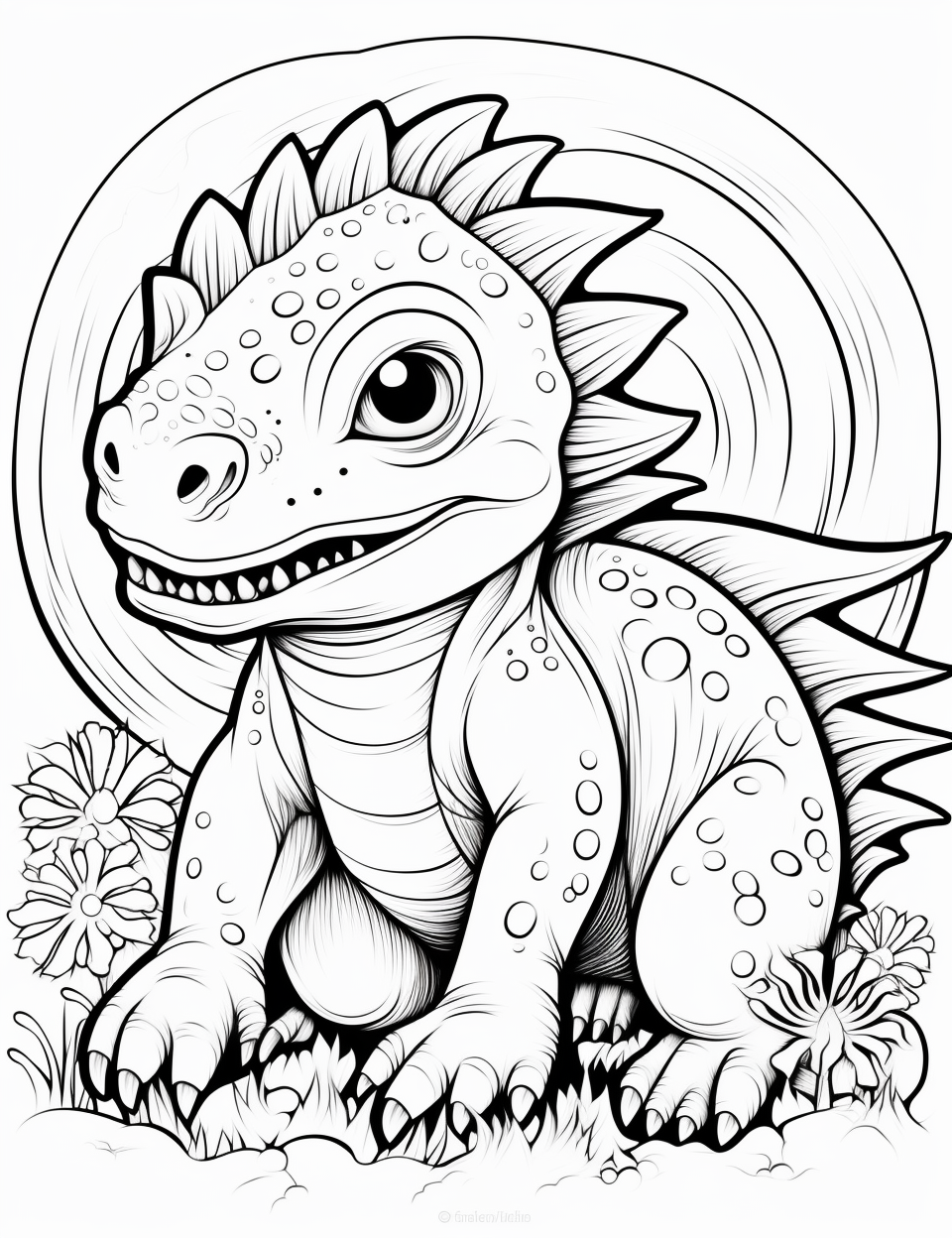 Skillful dinosaur dotting coloring pages